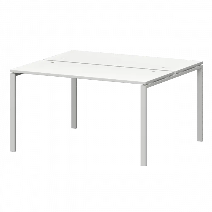 Бенч двойной на металлокаркасе СМС2-П-18К.120.Пр25 Белый/Белый 1800x1236x750 Смарт