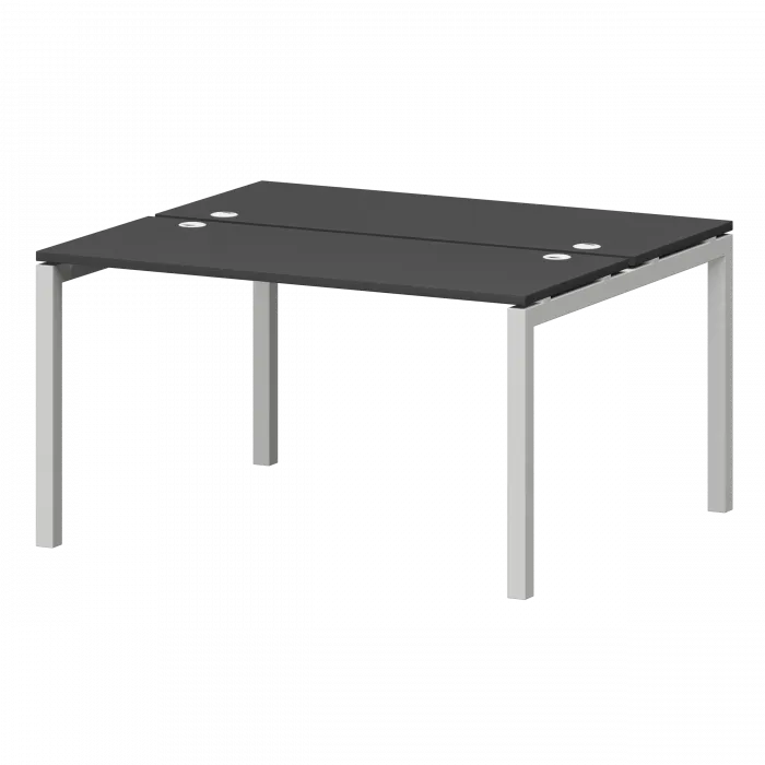 Бенч двойной на металлокаркасе СМС2-П-14К.120.Пр50 Графит/Белый 1400x1236x750 Смарт