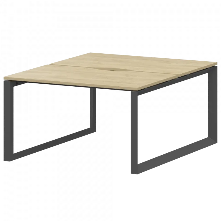 Бенч двойной на 2 рабочих места на металлокаркасе НТМП.О.Б2-120 Баттл Рок/Антрацит 1200x1496x750 Аргентум-МП