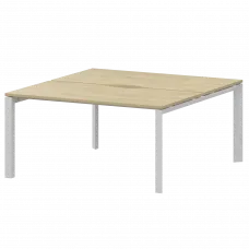 Бенч двойной на 2 рабочих места на металлокаркасе НТМП.П.Б2-140 Баттл Рок/Белый 1400x1496x750 Аргентум-МП