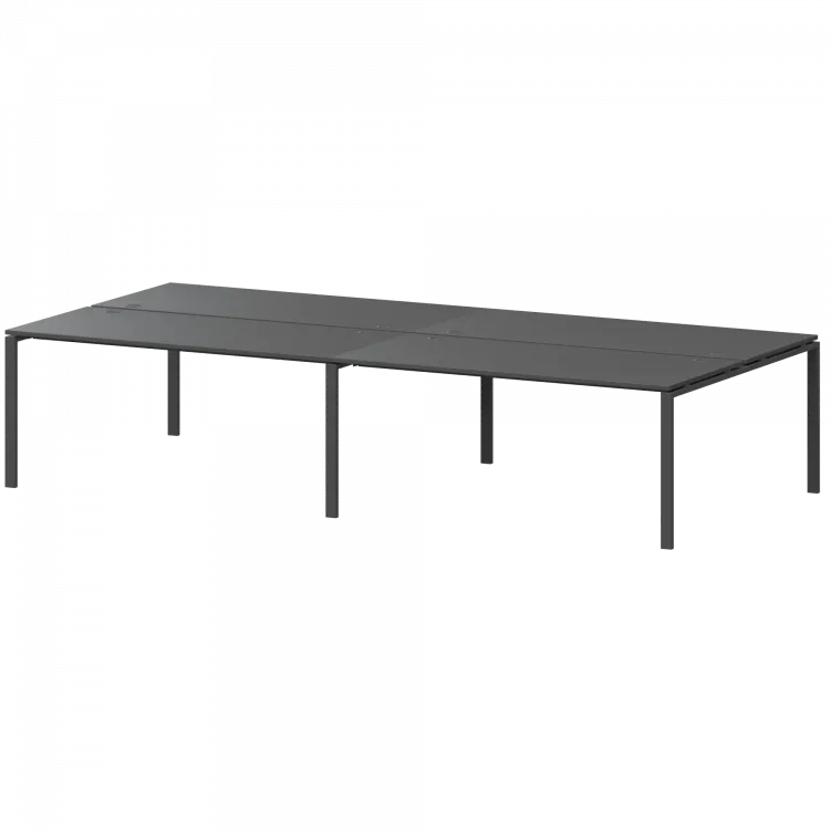 Бенч двойной на 4 рабочих места АМБ-005-4 Антрацит/Антрацит 3600x1496x760 Арго-М