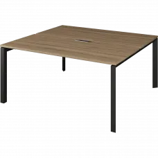 Бенч двойной на 2 рабочих места на металлокаркасе НТМП.П.Б2-160 Дуб сафари/Антрацит 1600x1496x750 Аргентум-МП