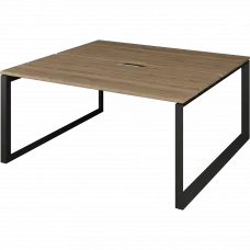 Бенч двойной на 2 рабочих места на металлокаркасе НТМП.О.Б2-120 Дуб сафари/Антрацит 1200x1496x750 Аргентум-МП