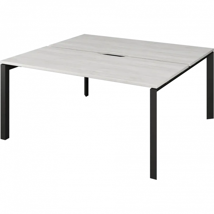 Бенч двойной на 2 рабочих места на металлокаркасе НТМП.П.Б2-140 Сосна винтер/Антрацит 1400x1496x750 Аргентум-МП