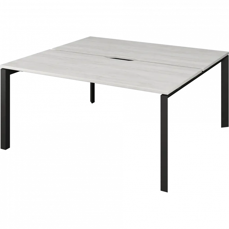 Бенч двойной на 2 рабочих места на металлокаркасе НТМП.П.Б2-140 Сосна винтер/Антрацит 1400x1496x750 Аргентум-МП