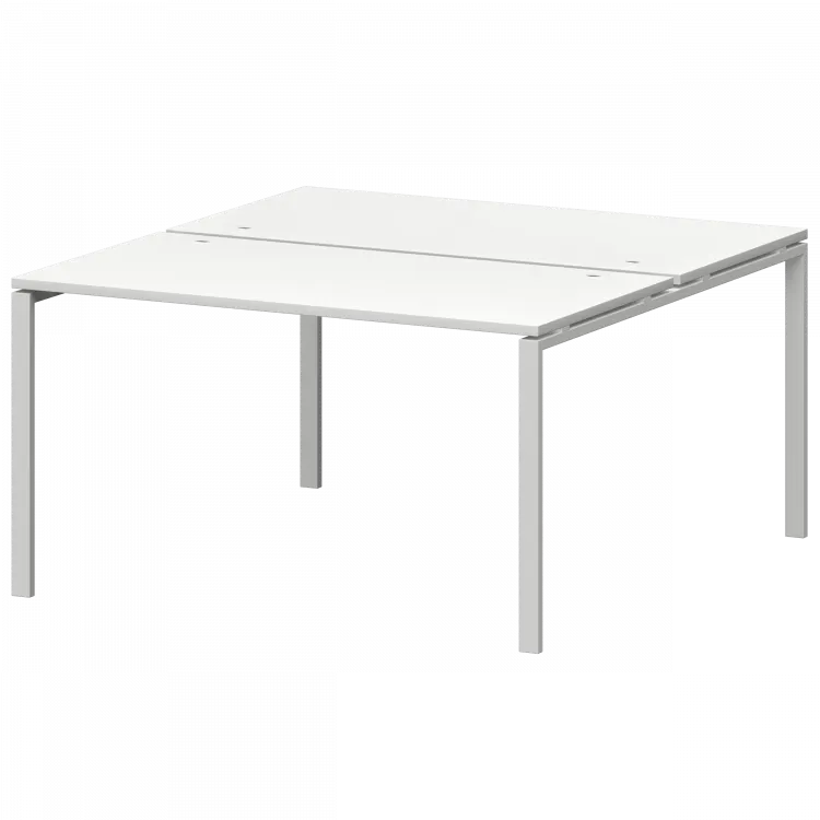 Бенч двойной на металлокаркасе СМС2-П-10К.149.Пр25 Белый/Белый 1000x1496x750 Смарт