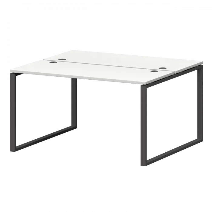 Бенч двойной на металлокаркасе СМС2-О-12К.120.Пр25 Белый/Антрацит 1200x1236x750 Смарт