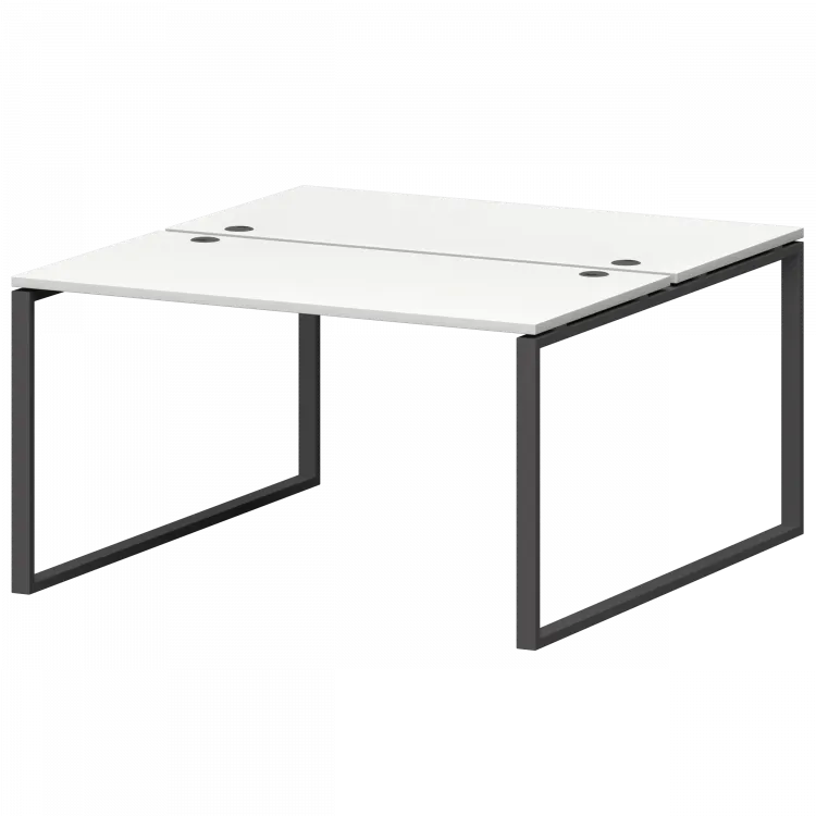 Бенч двойной на металлокаркасе СМС2-О-14К.149.Пр25 Белый/Антрацит 1400x1496x750 Смарт