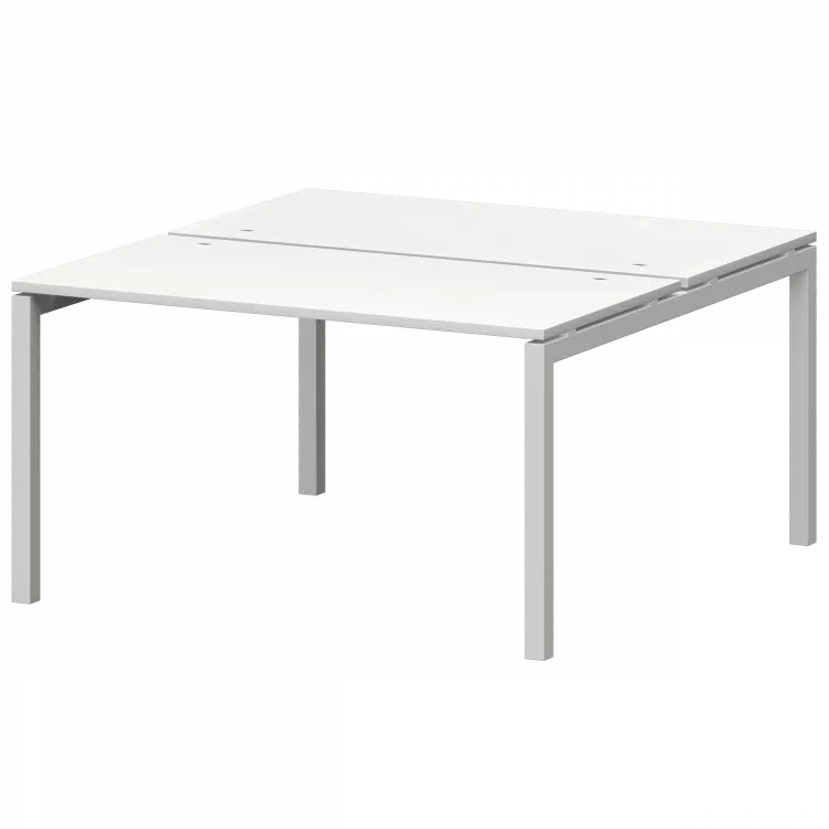 Бенч двойной на металлокаркасе СМС2-П-18К.149.Пр50 Белый/Белый 1800x1496x750 Смарт