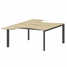 Бенч эргономичный на 2 рабочих места на металлокаркасе НТМП.П.Б2-040 Баттл Рок/Антрацит 1400x2036x750 Аргентум-МП