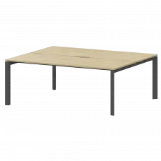 Бенч двойной на 2 рабочих места на металлокаркасе НТМП.П.Б2-200 Баттл Рок/Антрацит 2000x1496x750 Аргентум-МП