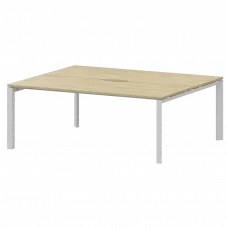 Бенч двойной на 2 рабочих места на металлокаркасе НТМП.П.Б2-180 Баттл Рок/Белый 1800x1496x750 Аргентум-МП