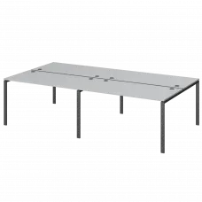 Бенч двойной на 4 рабочих места АМБ-004.60-4 Серый/Антрацит 3200x1236x760 Арго-М