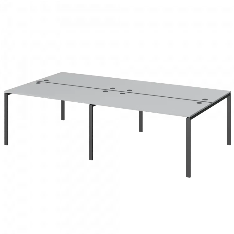 Бенч двойной на 4 рабочих места АМБ-004.60-4 Серый/Антрацит 3200x1236x760 Арго-М