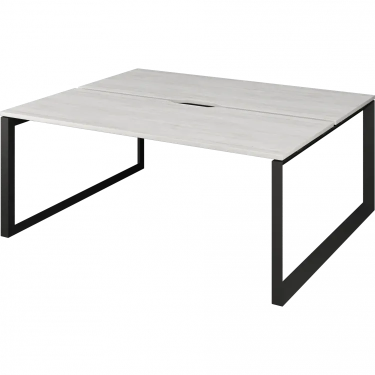 Бенч двойной на 2 рабочих места на металлокаркасе НТМП.О.Б2-180 Сосна винтер/Антрацит 1800x1496x750 Аргентум-МП