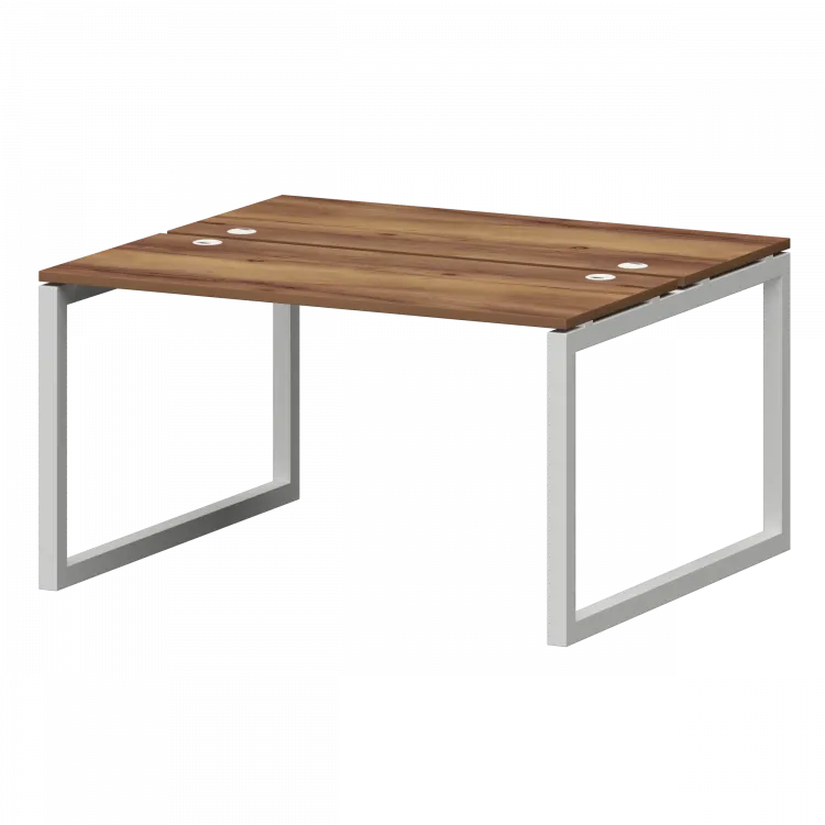 Бенч двойной на металлокаркасе СМС2-О-14К.120.Пр50 Таксония/Белый 1400x1236x750 Смарт