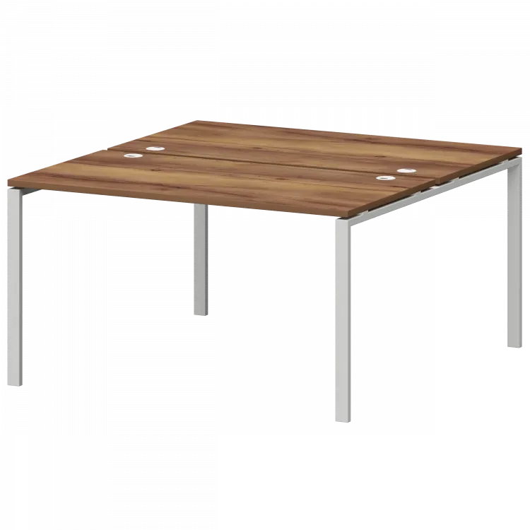 Бенч двойной на металлокаркасе СМС2-П-10К.149.Пр25 Таксония/Белый 1000x1496x750 Смарт