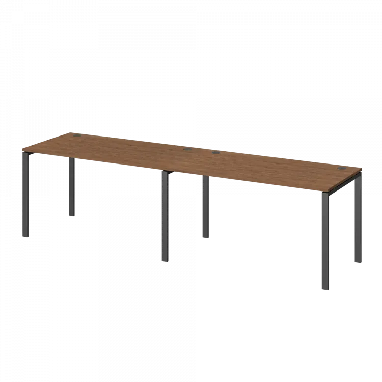 Бенч линейный на 2 рабочих места АМБЛ-004 Орех гварнери/Антрацит 3200x730x760 Арго-М