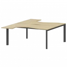 Бенч эргономичный на 2 рабочих места на металлокаркасе НТМП.П.Б2-060 Баттл Рок/Антрацит 1600x2036x750 Аргентум-МП