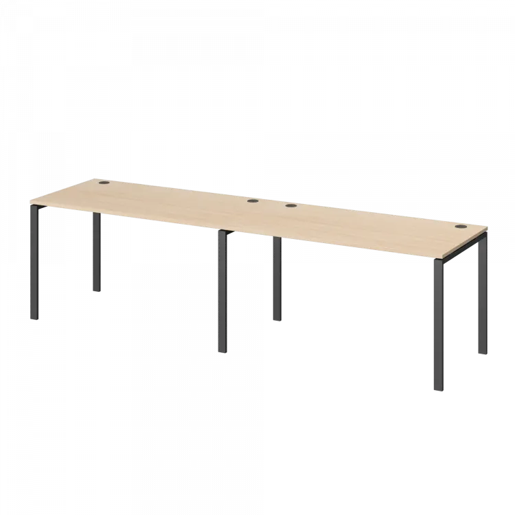 Бенч линейный на 2 рабочих места АМБЛ-002 Бук/Антрацит 2400x730x760 Арго-М