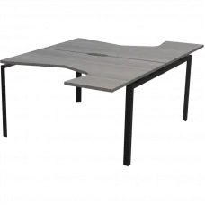 Бенч эргономичный на 2 рабочих места на металлокаркасе НТМП.П.Б2-040 Лиственница/Антрацит 1400x2036x750 Аргентум-МП