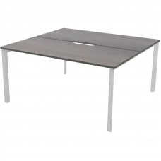 Бенч двойной на 2 рабочих места на металлокаркасе НТМП.П.Б2-180 Лиственница/Белый 1800x1496x750 Аргентум-МП