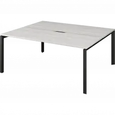 Бенч двойной на 2 рабочих места на металлокаркасе НТМП.П.Б2-180 Сосна винтер/Антрацит 1800x1496x750 Аргентум-МП