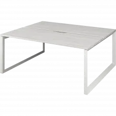 Бенч двойной на 2 рабочих места на металлокаркасе НТМП.О.Б2-180 Сосна винтер/Белый 1800x1496x750 Аргентум-МП