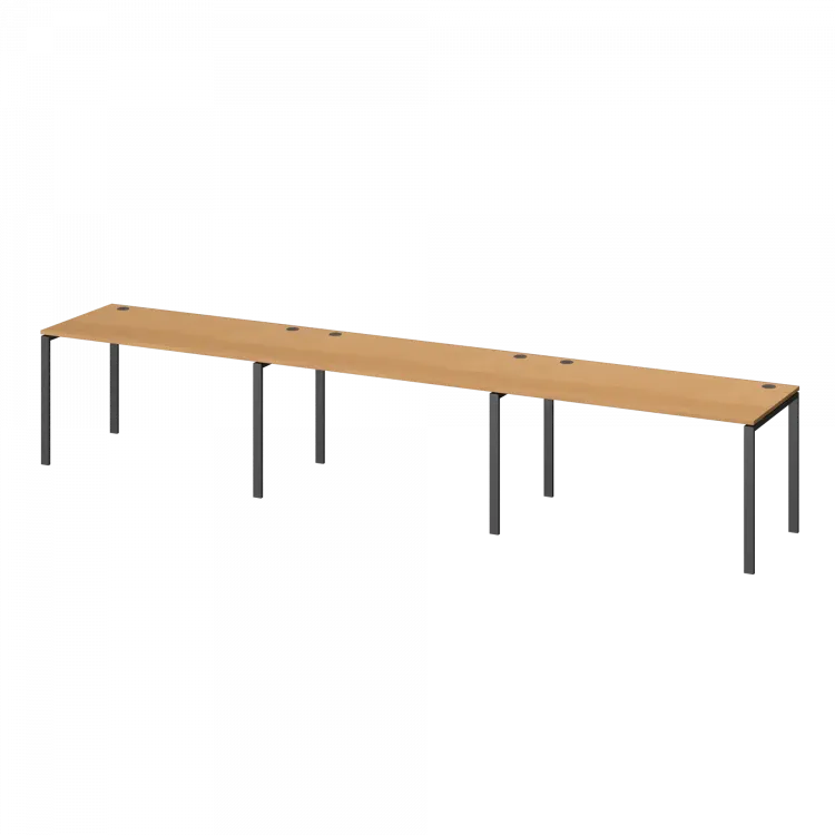 Бенч линейный на 3 рабочих места АМБЛ-003.60-3 Ольха/Антрацит 4200x600x760 Арго-М