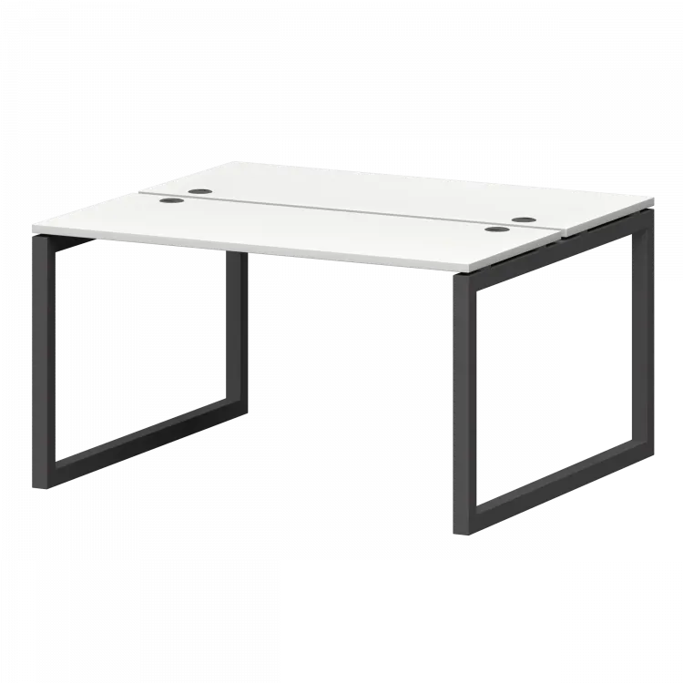 Бенч двойной на металлокаркасе СМС2-О-12К.120.Пр50 Белый/Антрацит 1200x1236x750 Смарт