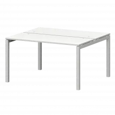 Бенч двойной на металлокаркасе СМС2-П-12К.120.Пр50 Белый/Белый 1200x1236x750 Смарт