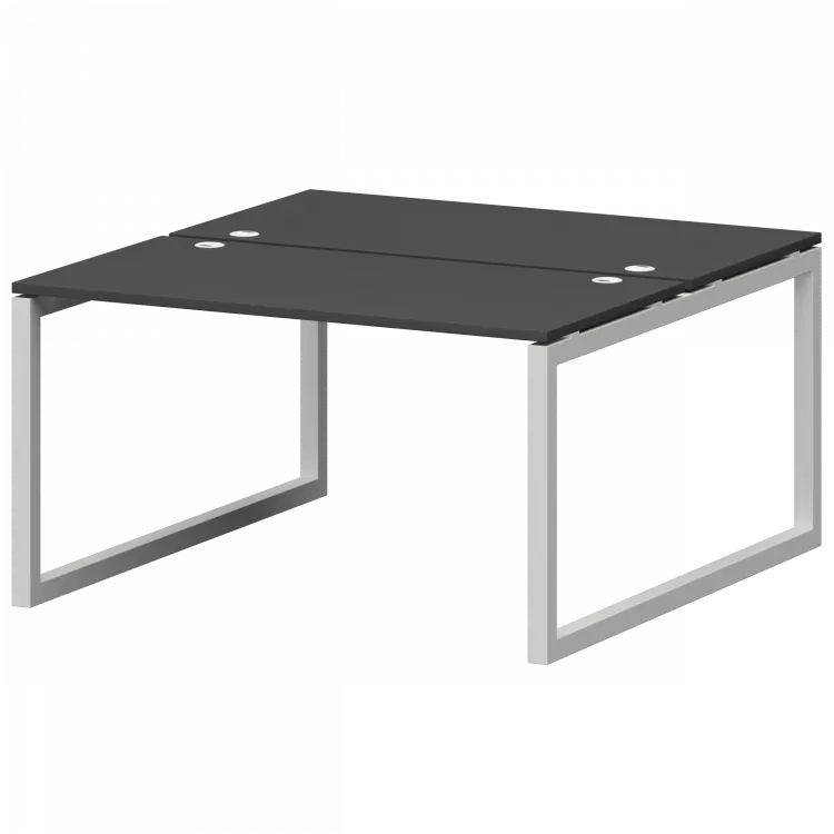 Бенч двойной на металлокаркасе СМС2-О-18К.149.Пр50 Графит/Белый 1800x1496x750 Смарт