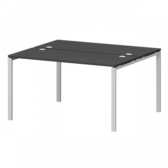 Бенч двойной на металлокаркасе СМС2-П-18К.120.Пр25 Графит/Белый 1800x1236x750 Смарт