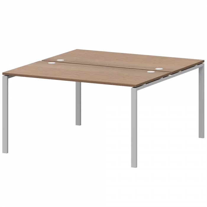 Бенч двойной на 2 рабочих места АМБ-003 Орех/Белый 1400x1496x760 Арго-М