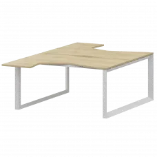 Бенч эргономичный на 2 рабочих места на металлокаркасе НТМП.О.Б2-040 Баттл Рок/Белый 1400x2036x750 Аргентум-МП