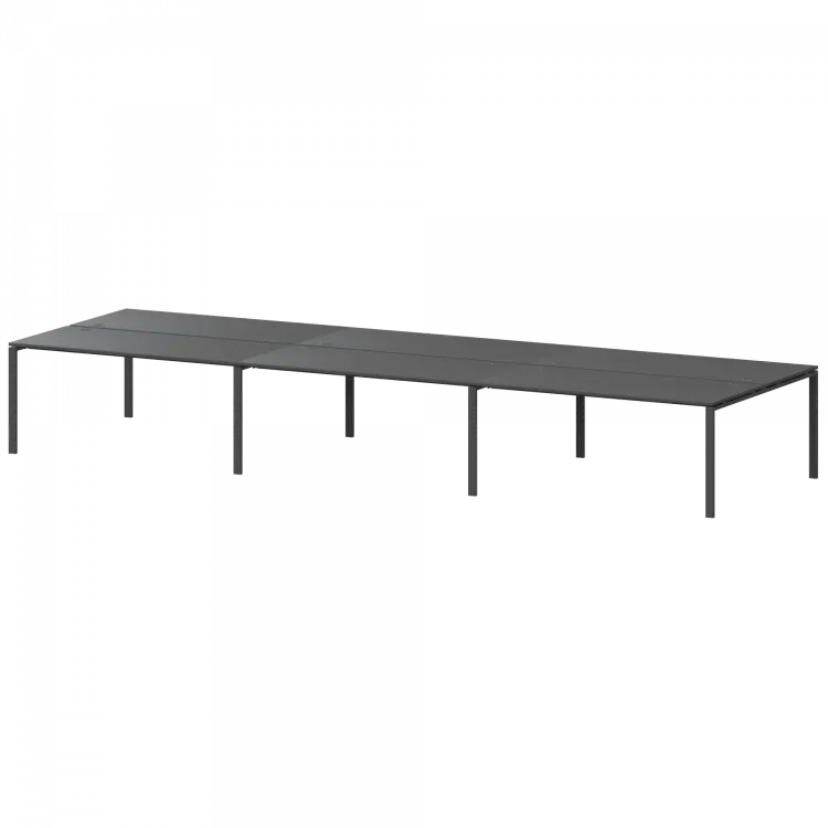 Бенч двойной на 6 рабочих мест АМБ-003-6 Антрацит/Антрацит 4200x1496x760 Арго-М