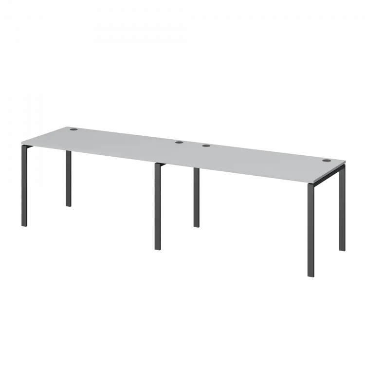 Бенч линейный на 2 рабочих места АМБЛ-002 Серый/Антрацит 2400x730x760 Арго-М