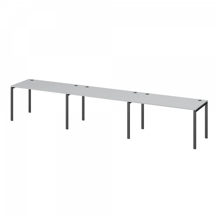 Бенч линейный на 3 рабочих места АМБЛ-004.60-3 Серый/Антрацит 4800x600x760 Арго-М