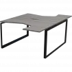 Бенч эргономичный на 2 рабочих места на металлокаркасе НТМП.О.Б2-040 Лиственница/Антрацит 1400x2036x750 Аргентум-МП