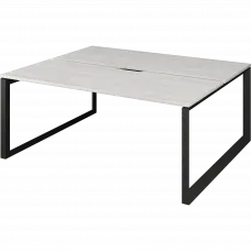 Бенч двойной на 2 рабочих места на металлокаркасе НТМП.О.Б2-200 Сосна винтер/Антрацит 2000x1496x750 Аргентум-МП