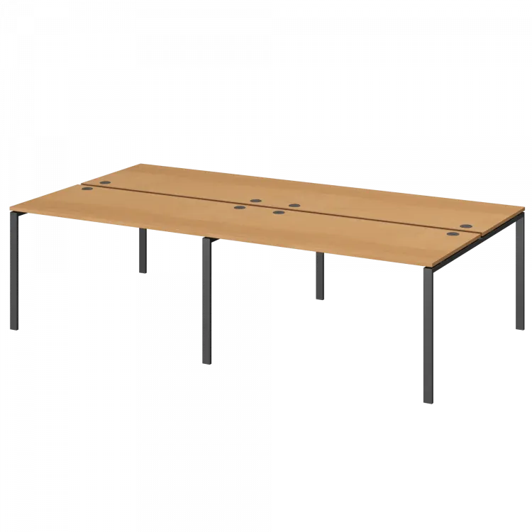 Бенч двойной на 4 рабочих места АМБ-004.60-4 Ольха/Антрацит 3200x1236x760 Арго-М