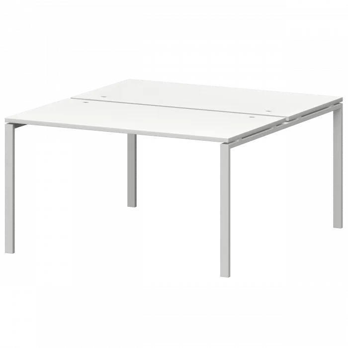 Бенч двойной на металлокаркасе СМС2-П-16К.149.Пр25 Белый/Белый 1600x1496x750 Смарт