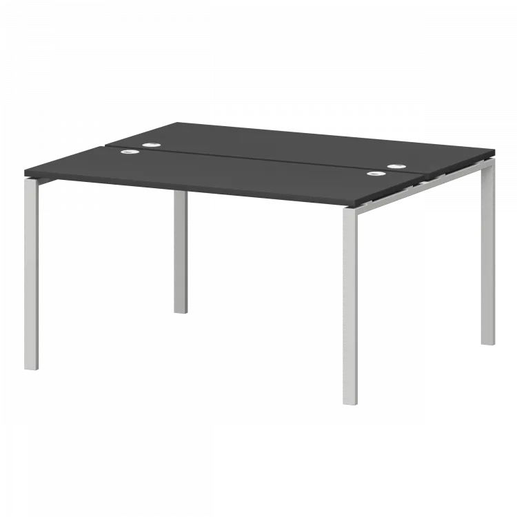 Бенч двойной на металлокаркасе СМС2-П-10К.120.Пр25 Графит/Белый 1000x1236x750 Смарт