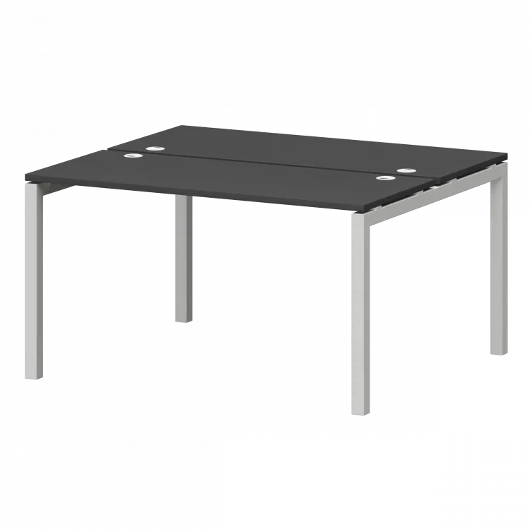 Бенч двойной на металлокаркасе СМС2-П-18К.120.Пр50 Графит/Белый 1800x1236x750 Смарт