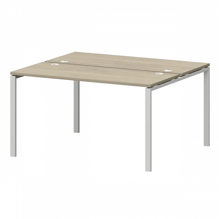 Бенч двойной на металлокаркасе СМС2-П-14К.120.Пр25 Кронберг/Белый 1400x1236x750 Смарт