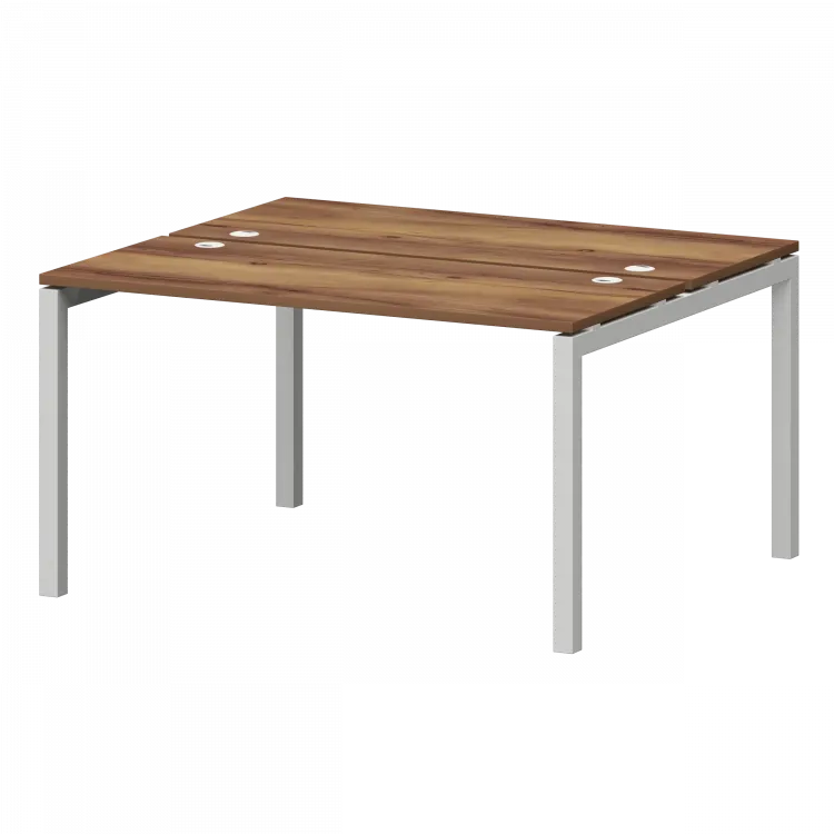 Бенч двойной на металлокаркасе СМС2-П-16К.120.Пр50 Таксония/Белый 1600x1236x750 Смарт