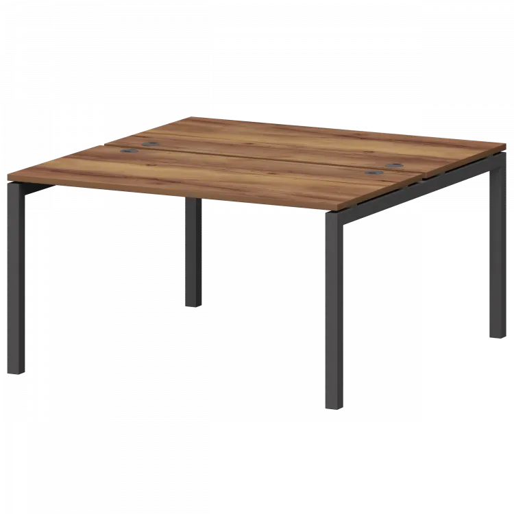 Бенч двойной на металлокаркасе СМС2-П-16К.149.Пр50 Таксония/Антрацит 1600x1496x750 Смарт