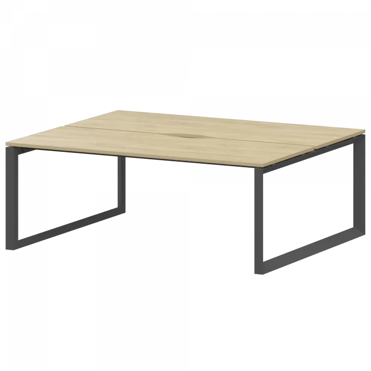 Бенч двойной на 2 рабочих места на металлокаркасе НТМП.О.Б2-200 Баттл Рок/Антрацит 2000x1496x750 Аргентум-МП