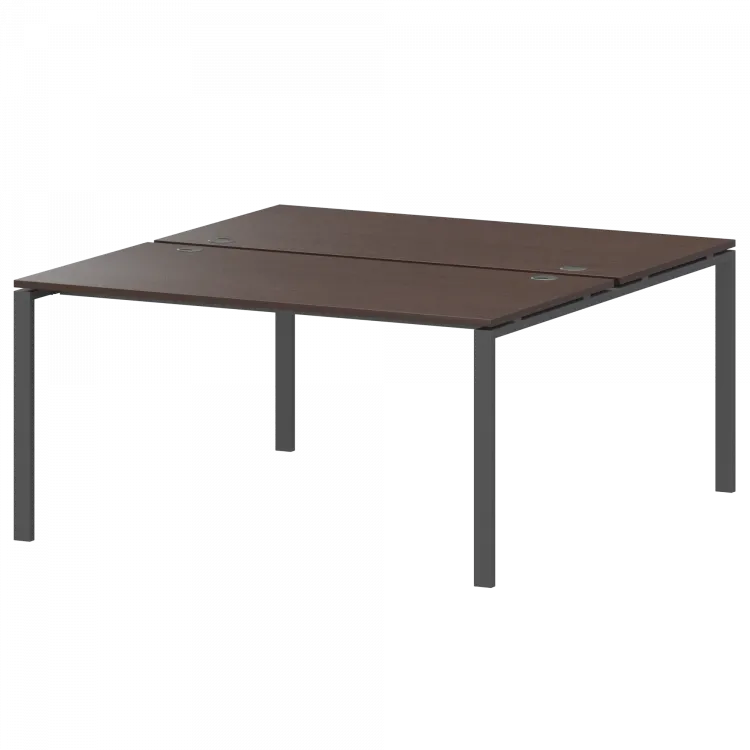 Бенч двойной на 2 рабочих места АМБ-005 Дуб венге/Антрацит 1800x1496x760 Арго-М