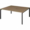 Бенч двойной на 2 рабочих места на металлокаркасе НТМП.П.Б2-200 Дуб сафари/Антрацит 2000x1496x750 Аргентум-МП